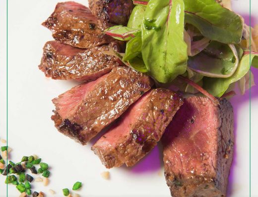 Assiette de lamelle de boeuf - Malak Emeraude Marrakech